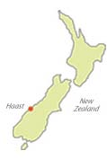 Map showing location of Haast, NZ